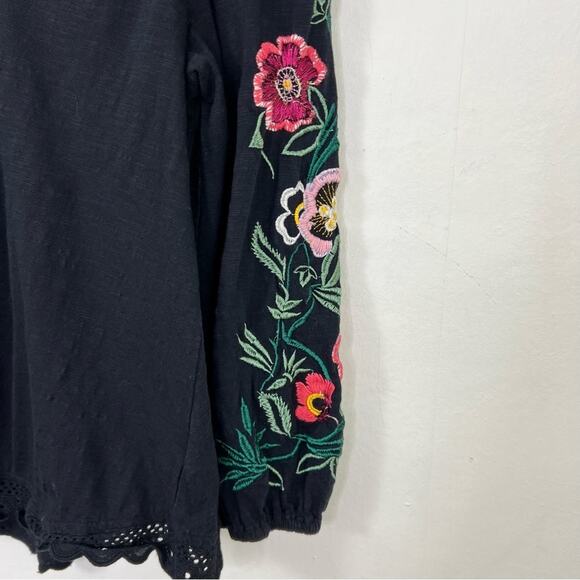 Anthropologie Boho Floral Helene Embroidered V-Neck Peasant Blouse Size XS - Picture 7 of 12